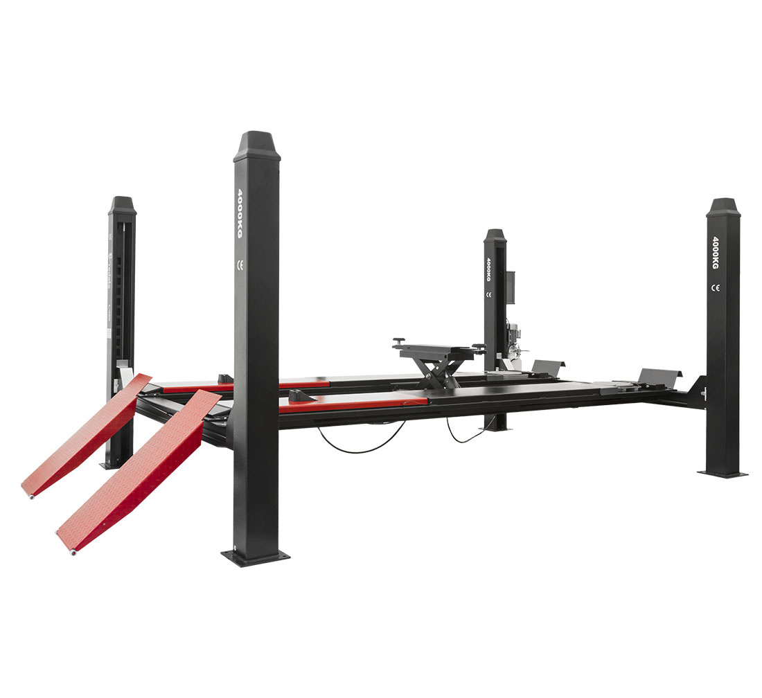pont-geometrie-semi-automatique-4-colonnes-4T-alignement-cric (8) Pont élévateur géométrie 4 colonnes semi automatique, pont géométrie 4T