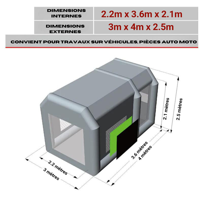 cabine-peinture-gonflable-s2-voiture-mobile-petite-taille-moto cabine de peinture gonflable, petite taille, peinture carrosserie
