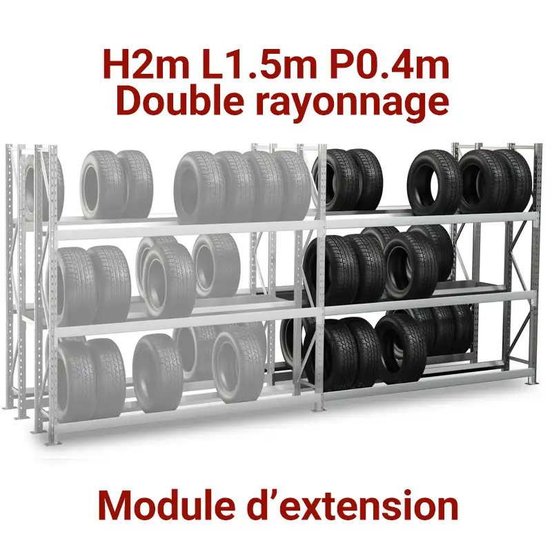 double-rayonnage-pneumatique-pneu-garage-auto-rangement-etagere-extension rayonnage rangement pneumatique epsivol