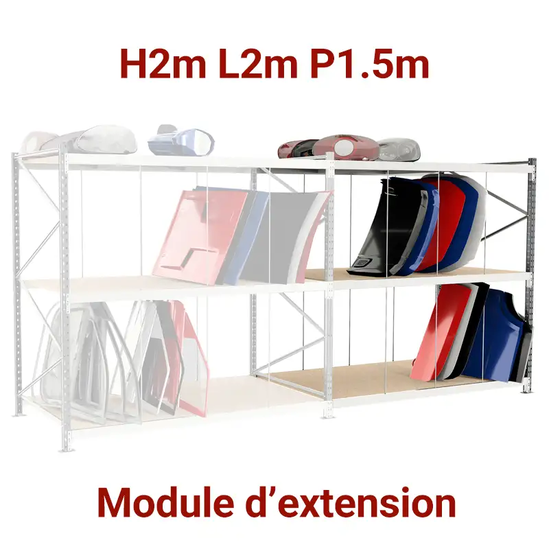 rayonnage-carrosserie-piece-mecanique-rangement-meuble-garage-epsivol-extension semi rak, rangement garage, meuble auto, mécanique pièce rayonnage, epsivol kit extension carrosserie