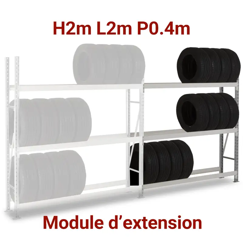 rayonnage-pneu-garage-mecanique-auto-rangement-etagere-mettalique-mini-rak-simple-kit-extension-2m rayonnage pneu, rangement pneumatique garage, étagère stockage pneu atelier mécanique, epsivol