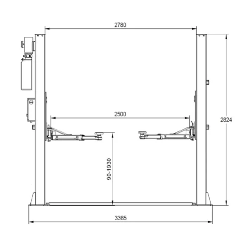 pont-elevateur-2-colonnes-4T-automatique-base-renfort